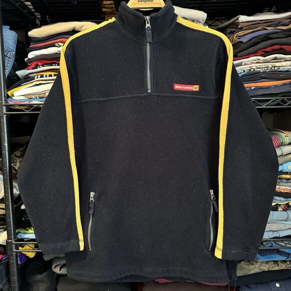 Vtg Y2K‎ Abercrombie Fleece Quarter Zip Sweatshirt Men XL Mallcore Skater 90s - Picture 1 of 8